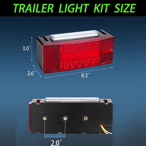 VINAUO Boat Trailer Marine Tail LED Lights, IP68 Waterproof Submersible ...