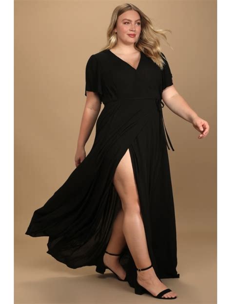 Buy Lulus Heart Of Marigold Black Wrap Maxi Dress Online Topofstyle