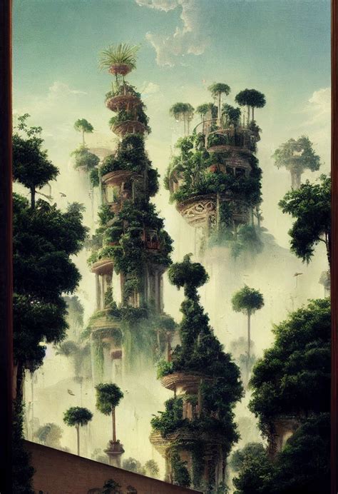 Hanging Gardens Of Babylon Art | Gardens of babylon, Babylon art ...