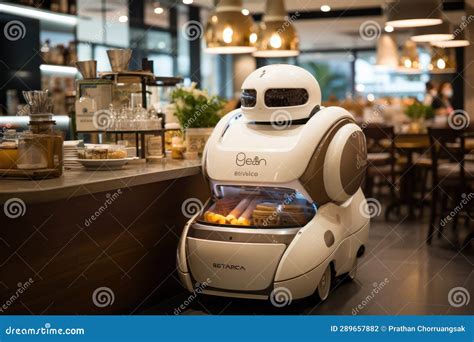 Robotic Assistant Or Service Robot For Serving Foods In Restaurant