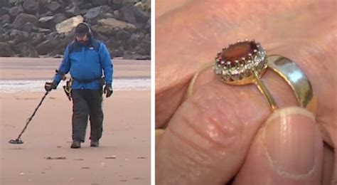 A Man Finds An Old Woman S Engagement Ring Thanks To The Metal Detector It Was Stolen 33 Years