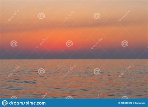 Purple Sunset Over The Black Sea Batumi Beach Stock Photo Image Of