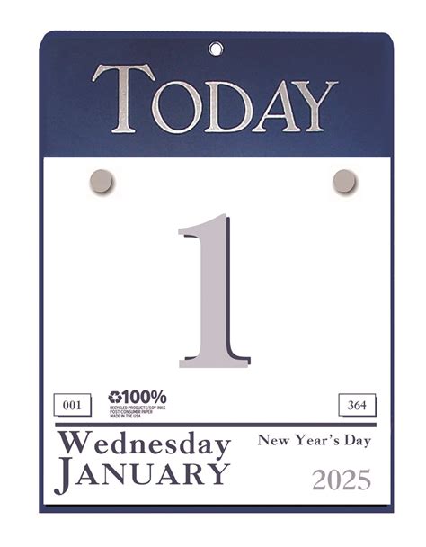 Recycled Daily Today Calendar Refillable 6-1/2 x 9 Inches