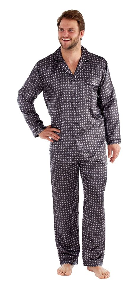 Mens Satin PJs Pyjamas Pajama Nightwear Sleepwear M L XL XXL | eBay