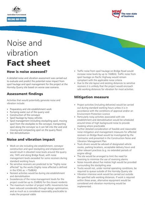 Pdf Hornsby Quarry Noise And Vibration Fact Sheet A Detailed Noise