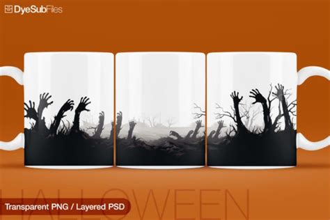 Zombie Halloween Coffee Mug Wrap Tpsd Graphic By Dyesubfiles · Creative