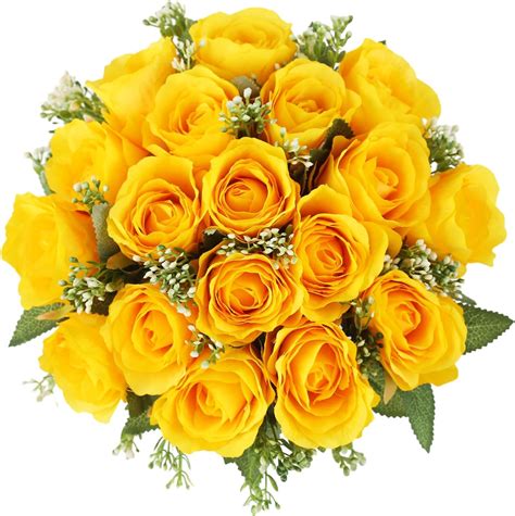 Amazon Bocola Yellow Rose Cemetery Flowers For Grave Silk