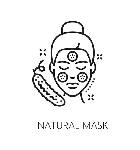 Premium Vector Facial Mask Line Icon Natural Cosmetics Skincare