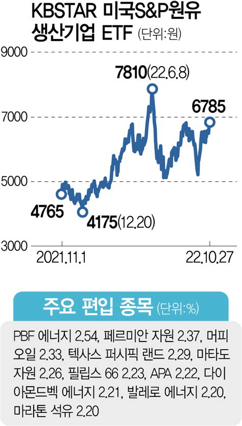 Etf 줌인 美 원유 생산기업 Etf 올해 수익률 5169 서울경제