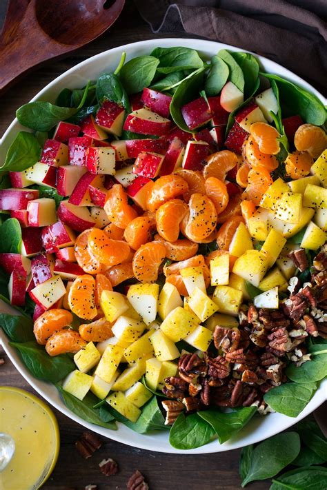 Autumn Spinach Salad With Orange Poppy Dressing Cooking Classy