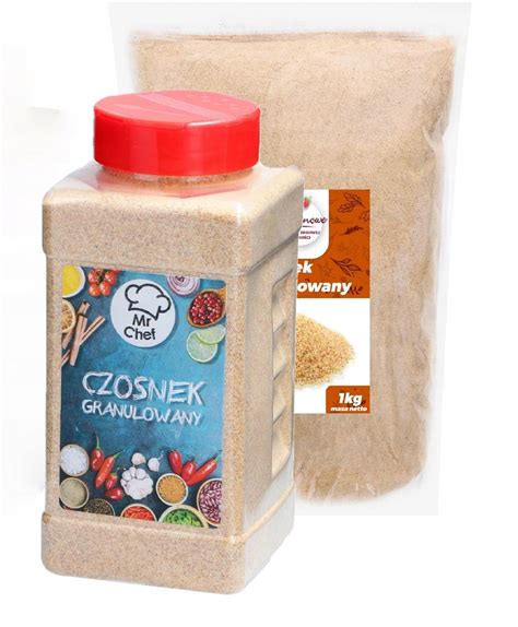 Słoik czosnek granulowany 500g 1kg Malinowe Sklep EMPIK