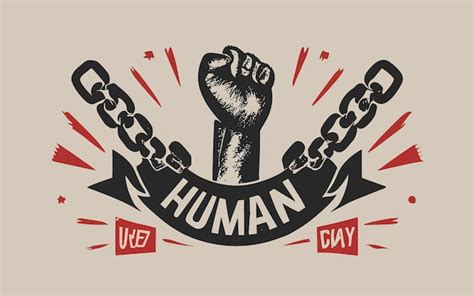 Premium Vector Hand Drawn Fist Raise Up Breaking Chain Human Rights