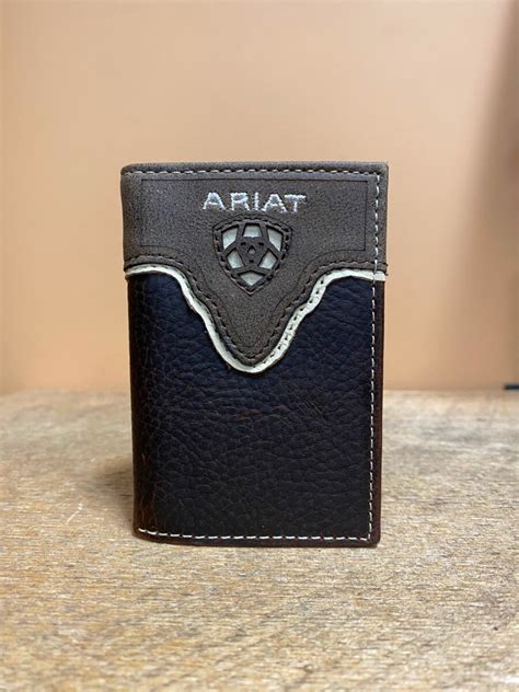 Ariat Unisex Trifold Wallet Brown Tan El Potrerito