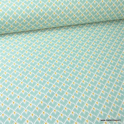 Tissu Coton D Ameublement Imprim Cailles Turquoise