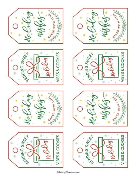 Free Christmas Cookie Tags Printable Raising Whasians