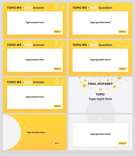 Jeopardy Game Powerpoint Template - Etsy