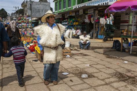 A Tzotzil Man At A Street Market In The Town Of San Juan Chamula In