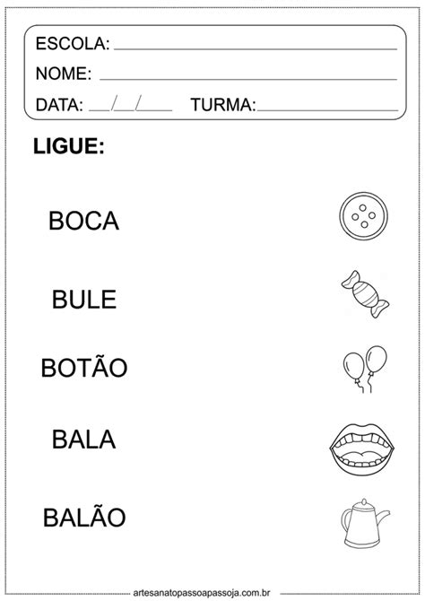 Atividade Com A Letra B 11 Modelos Da Educação Infantil Para Imprimir Artesanato Passo A Passo