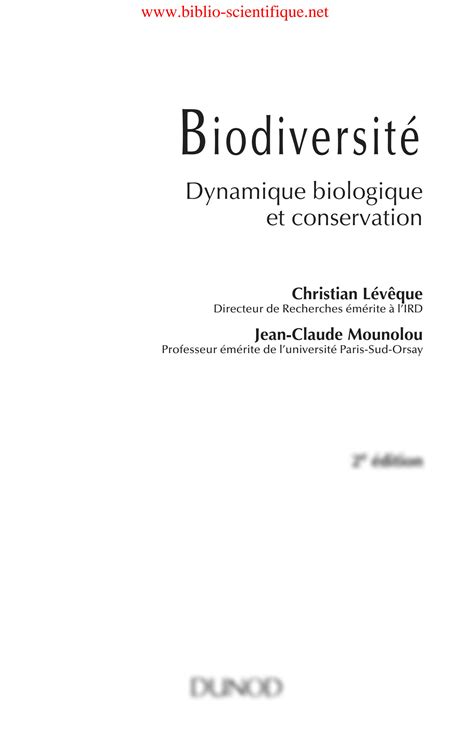 Solution Biodiversit Dynamique Biologique Et Conservation Studypool