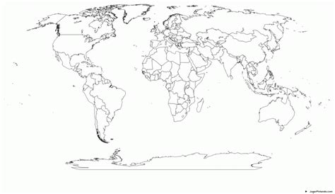 20 Mapas Mundi Preto E Branco Para Imprimir E Colorir