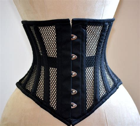 Real Steel Boned Underbust Underwear Corset From Transparent Mesh And