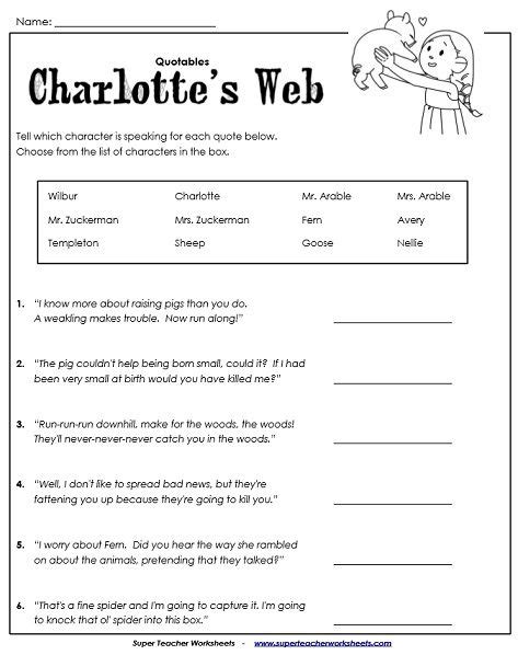 Printable Charlotte S Web Questions And Answers Pdf