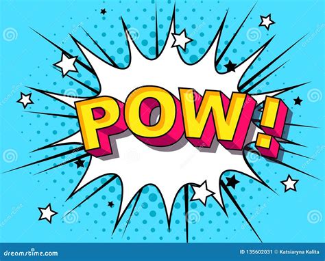 Pow Comic Vector Cartoon Illustration Comics Boom Stock Off