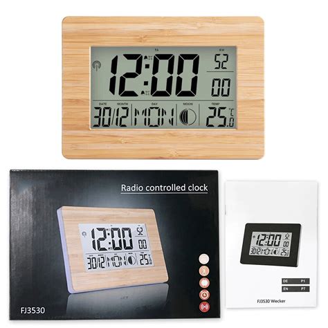 Atomic Clock LCD Digital Calendar Alarm Day Clock ... – Grandado