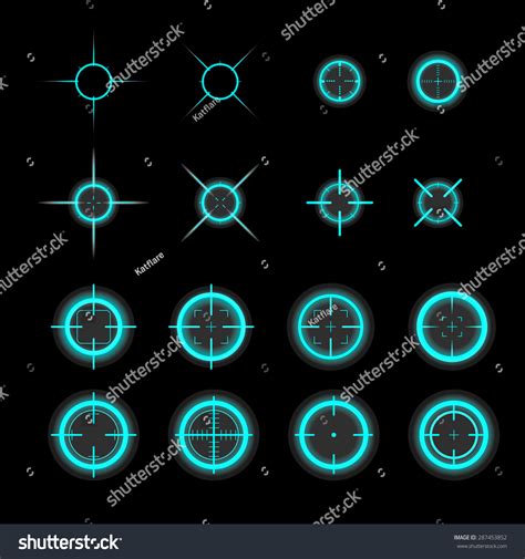 Collection Of Vector Targets Different Crosshair Icons Aims Templates