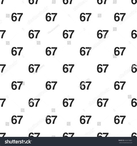 Number Sixtyseven 67 Seamless Pattern Isolated Stock Vector (Royalty