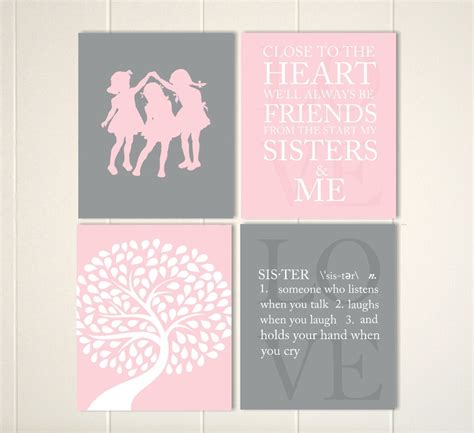 Sisters sisters wall art sisters quotes girls quotes wall | Etsy