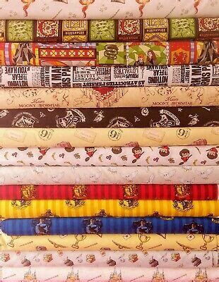 HARRY POTTER Hogwarts Licensed Cotton Fabrics PER METRE 110cm Wide FREE