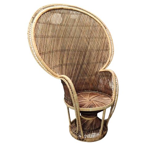 Iconic Vintage Wicker And Woven Rattan Peacock Chair At 1stdibs