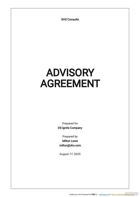 Advisory Contract Template