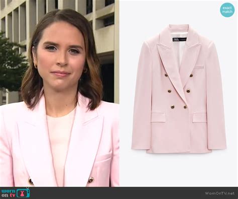 Wornontv Elizabeths Pink Double Breasted Blazer On Good Morning America Elizabeth Schulze