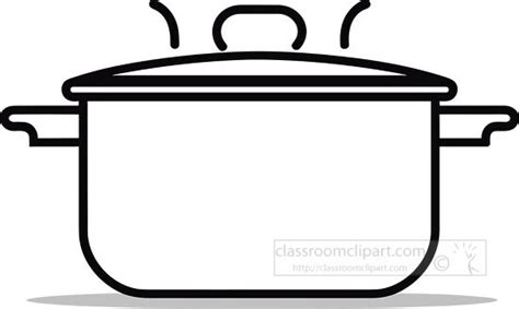 Home Ouline Clipart-Casserole Pot 1 black outline clip art