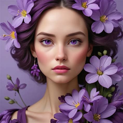 A Women Wearing Purple Flowers Award Winning Photog