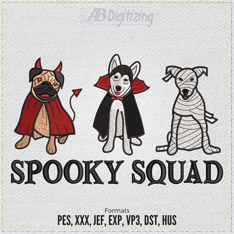 Spooky Squad Embroidery Design - ABDigitizing