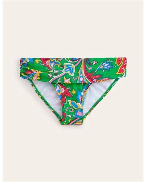 Boden Levanzo Fold Bikini Bottoms Kelly Green Paisley Azure Lyst