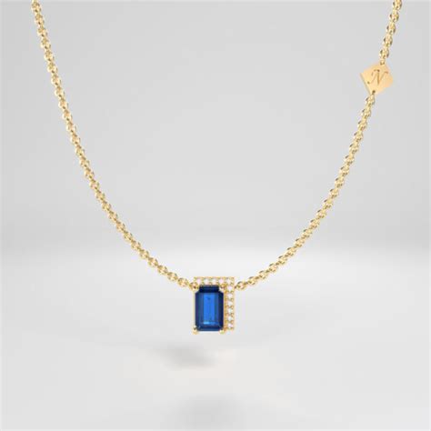 Baguette Sapphire Pendant Nadia Zachou Fine Jewellery Creations