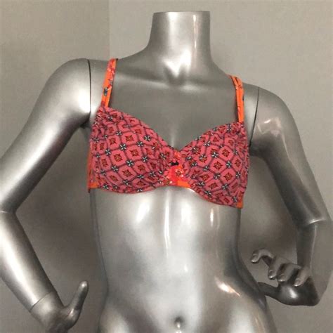 Gottex Profile Blush Bikini Top In Pink And Orange Fl… Gem