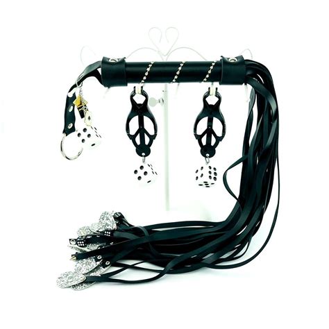 Lucky Strike Bondage Set Flogger Nipple Clamps With Lucky Dice And