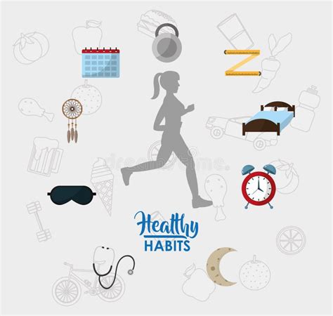 Healthy Habits Infographic Stock Vector Illustration Of Male 115910067