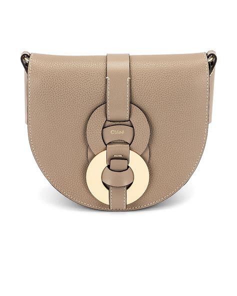 Chloe Darryl Saddle Crossbody Bag in Motty Grey | FWRD