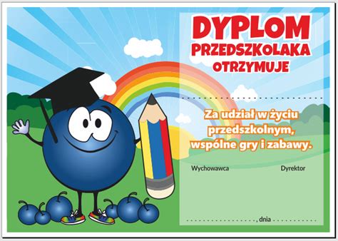 Dyplom Przedszkolaka Jagódka Wzór 24 SzkolneNaklejki pl