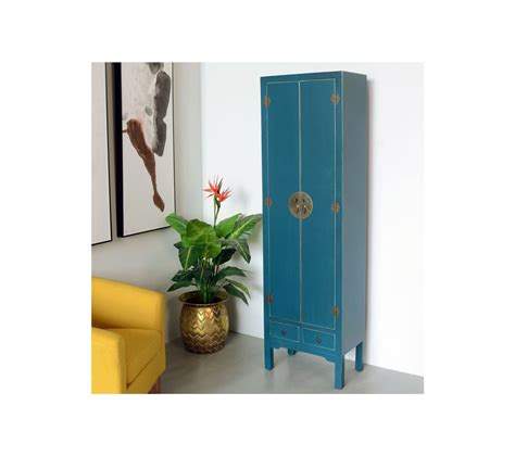 Armoire Ling Re Portes Tiroirs Bleue Meuble Chinois Pekin