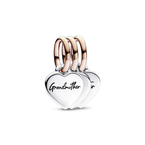 Charm Colgante Divisible Triple Corazones Generaci N Familia Pandora