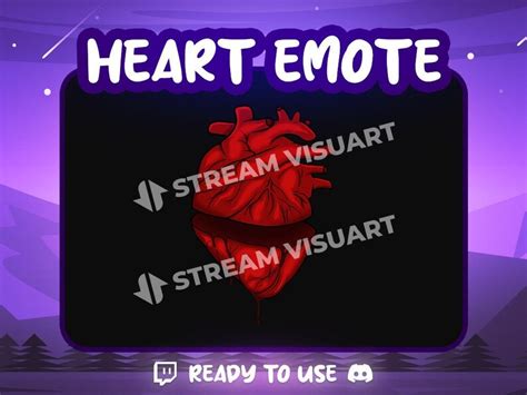 Corazón Twitch Emote Discordia Emoji Youtube Suscriptor Órgano Etsy