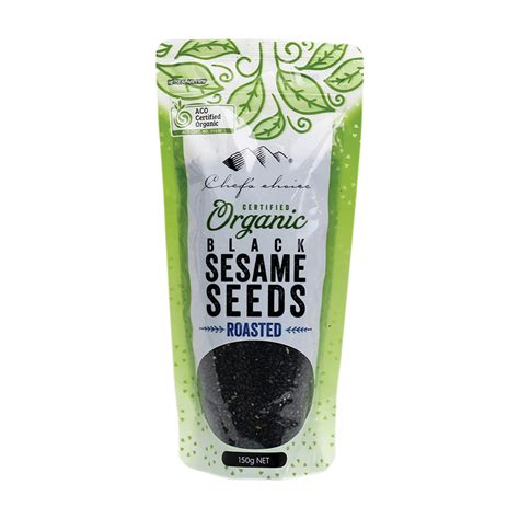 Certified Organic Black Sesame Seeds Roasted Premium Gourmet Food