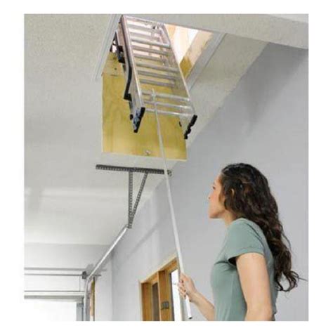 Werner Aluminum Attic Ladder Stairs Steps Telescoping Telescopic